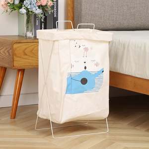Wholesale Large Foldable Laundry Hamper Canvas Linen Bathroom Cloth Storage <b>Washing</b> <b>Bin</b> - Product Image 2