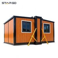 Chalet alpin pliable et extensible à double aile de 10 pieds, résistant au gel, avec cuisine compacte intégrée