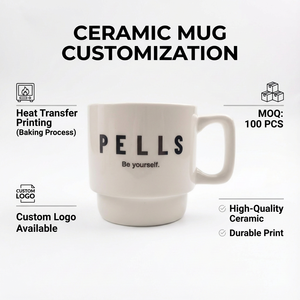 Fabrieks prijs gepersonaliseerde 11oz porseleinen stapelbare mokken, magnetron- en vaatwasmachinebestendig, gesublimeerd design, schattige stijl, koffiemokken - Product Image 4