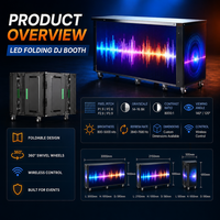 Écran LED mobile avec déplacement pratique, cabine DJ LED pliable pour événements, expositions, bars, clubs, scènes
