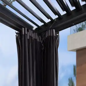 Pérgola Bioclimática para Guarda-sol, pergola moderna e luxuosa motorizada de alumínio para uso ao ar livre, telhado com persianas à prova d'água