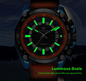 Reloj FORSINING FSG8279 de Lujo para Hombre, Reloj Automático Impermeable, Reloj Mecánico Genuino para Hombre, Correa de Cuero Naranja, Mecanismo de Relojería 2024 - Product Image 5