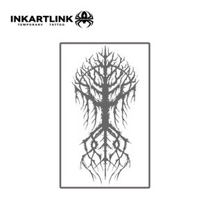 สติกเกอร์สักลาย INKARTLINK สำหรับติดผิวกาย ลายต้นไม้สีเข้ม สไตล์โกธิค กันน้ำ เป็นมิตรกับสิ่งแวดล้อม ติดทนนาน 15 วัน ขายส่ง - Product Image 3