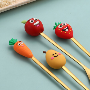 ชุดช้อนส้อมสแตนเลส 304 ลายการ์ตูนสำหรับเด็ก ช้อนผลไม้ ช้อนขนมหวาน ช้อนกาแฟ ของขวัญ - Product Image 4