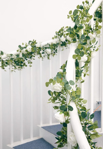 Guirnalda Artificial <span class=keywords><strong>de</strong></span> <span class=keywords><strong>Rosas</strong></span> y Hojas <span class=keywords><strong>de</strong></span> Dinero para Decoración <span class=keywords><strong>de</strong></span> Mesa en Bodas, Hogar y Exteriores - Product Image 3