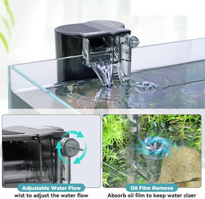 HOB Power <strong>Aquarium</strong> Filters Ultra Quiet <strong>Fish</strong> <strong>Tank</strong> Filter with Bio Sponge Oxygen Pump Adjustable Flow Knob Control for <strong>Tank</strong> - Product Image 3