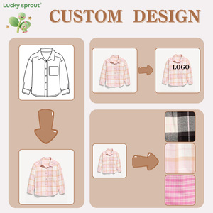 Lucky Sprout personnalisé filles chemise à carreaux mince mode veste enfants chemises en gros pour enfants filles - Product Image 3