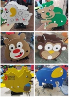 Cheval à Bascule en Plastique Qiyuan QY002 pour Enfants, en PE, pour Extérieur, Modèle Dessin Animé, Fourniture d'Usine, Équipement de Divertissement