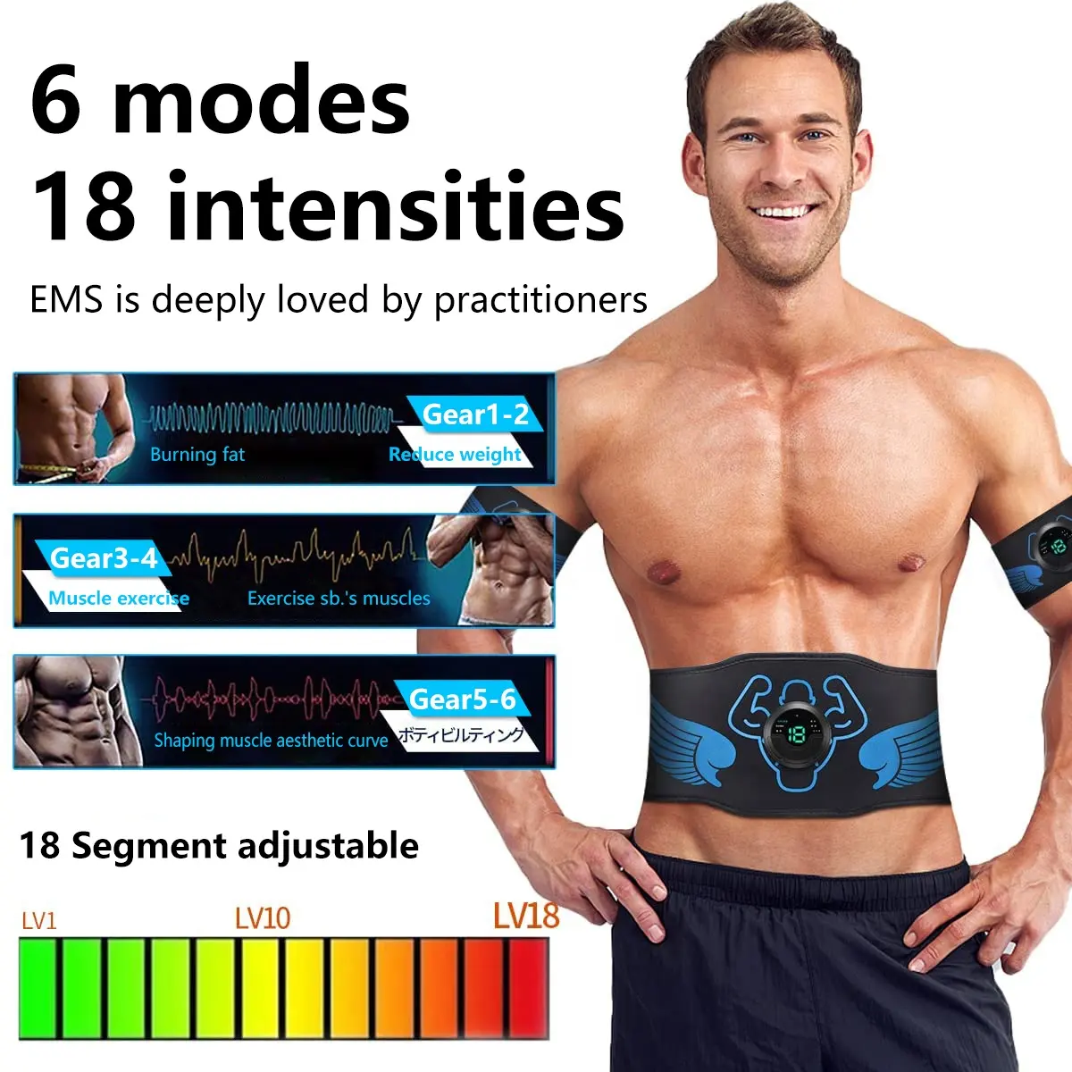 New Arm Trở Lại Cổ Pain Relief Ab Huấn Luyện Viên Cơ Bắp Toner Thiết Bị Abodminal Massage Belt Ems Không Dây Abs Kích Thích Cơ Bắp