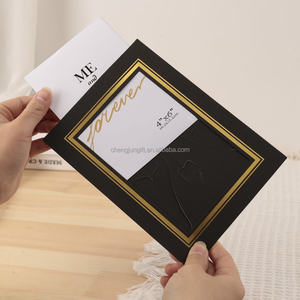بطاقة شكر مخصصة يدوية الصنع قابلة للطي مع إطار صور 4×6 بوصة مع ختم ذهبي وقص ورقي - Product Image 6
