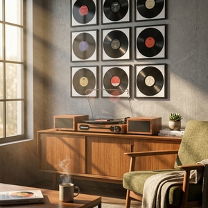 <span class=keywords><strong>Giradischi</strong></span> Moderno Stile Mid-Century con Altoparlanti Stereo Indipendenti, <span class=keywords><strong>Giradischi</strong></span> Wireless a 3 Velocità per un Audio Domestico Estetico - Product Image 3