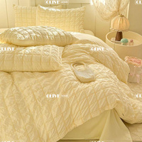 Ensemble de draps ajustés en dentelle française de haute qualité, 4 pièces, 100% polyester, certifié OEKO-TEX, 300TC, sans plis, personnalisé