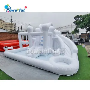 Inflatable water slide, Backyard double slide with jumping bouncer water slide for kids