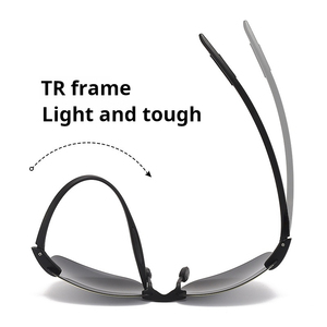 แว่นกันแดดโพลาไรซ์ทรงเรโทร TR90 น้ำหนักเบาพิเศษ UV400 สำหรับผู้ชาย ดีไซน์หรูไร้กรอบ แว่นตา Tac รุ่นใหม่สำหรับเล่นกีฬา - Product Image 3