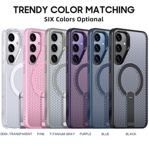 Custodia Magnetica Traspirante a Nido d'Ape per <span class=keywords><strong>Samsung</strong></span> Galaxy S26 Ultra S25 S24 Plus con Cavalletto Nascosto e Ricarica Wireless - Product Image 2