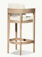 LUXORA Ensemble extérieur pour hôtel resort patio et jardin Tabouret de bar et de comptoir en teck Hauteur Mobilier d'extérieur moderne de luxe Tabouret de bar
