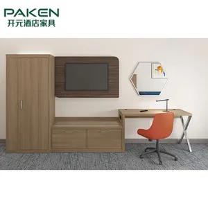 Conjunto de muebles de dormitorio para apartamento, bastidores de equipaje de madera para habitación de Hotel, modernos