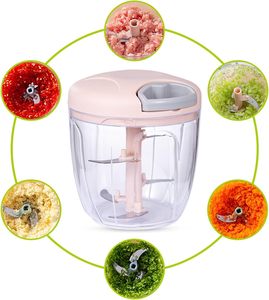 Triturador de Carne y Ajo Multifuncional de Plástico para el Hogar, Picador de Verduras, Prensa Manual, Gadget de Cocina Ecológico - Product Image 4