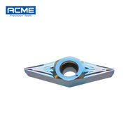 Plaquettes de tournage en carbure de tungstène revêtues PVD VCGT110302 OEM pour tour - Contrôle supérieur des copeaux Forme losange Tournage CNC