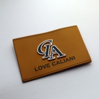 Patchs brodés 3D faits main de haute qualité avec logo personnalisé, en métal électroplaqué écologique, en cuir de vachette, pour vêtements haut de gamme, motif floral