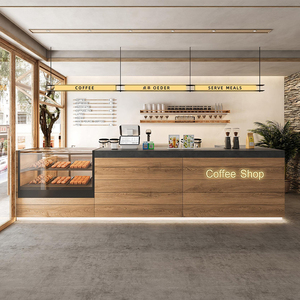 Phong cách hiện đại tùy chỉnh thanh gỗ thiết kế bánh cafe tiền mặt đăng ký quầy <span class=keywords><strong>bar</strong></span> hiển thị giá bàn tiếp tân - Product Image 3