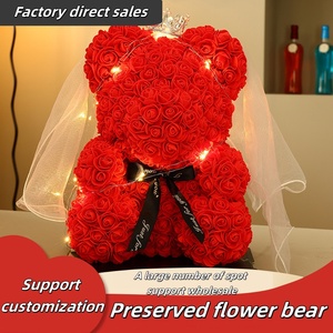 Boneka Beruang Mawar Romantis Dapat Disesuaikan 40cm Buatan Tangan dari Busa Hadiah Tahun Baru Hari Ibu Hari Valentine Wisuda Hadiah Boneka Beruang - Product Image 3