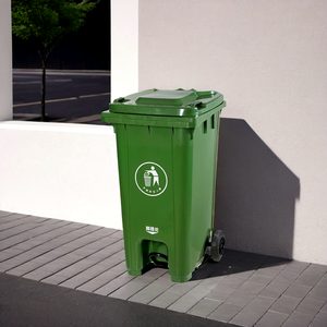 Contenedor de Basura para Exteriores Traust de 240L, de HDPE, <span class=keywords><strong>con</strong></span> <span class=keywords><strong>Pedal</strong></span> y Ruedas, Ideal para el Cuidado de Mascotas - Product Image 4