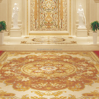Médaillon décoratif en marbre haut de gamme, design personnalisé Dougbuild Stone, incrustation jet d'eau élégante
