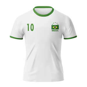 Maglia <span class=keywords><strong>da</strong></span> Calcio Personalizzata Brasile Numero 10 Ricamo Stampa a Caldo Alta Qualità Multicolore Maglietta Sportiva Corta Unisex per Giocatori - Product Image 3