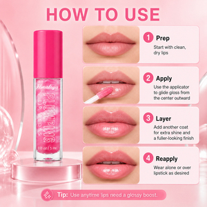 Vente en gros OEM/ODM – Gloss à lèvres minéral hydratant et nourrissant, maquillage des lèvres rose fruité, facile à appliquer, liquide, longue tenue, ne déteint pas - Product Image 4