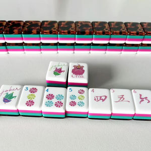HIMORE Tuiles de <span class=keywords><strong>Mahjong</strong></span> Américain Personnalisées Portables à 4 Couches, 160 Tuiles en Acrylique Motif Écaille de Tortue, Idées Cadeaux de Luxe, Anti-décoloration - Product Image 4