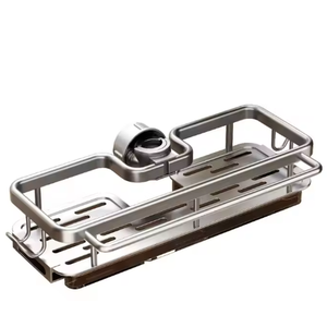 Support de robinet en acier au carbone peu encombrant sans perceuse organisateur d'évier de cuisine pour le stockage de brosse à savon éponge - Product Image 3