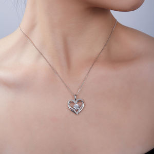 新しいデザインの幾何学模様のスターリングシルバー製カラフルなラボグロウンダイヤモンドフープペンダント、高品質ブリリアントカット、18Kゴールドメッキ - Product Image 5