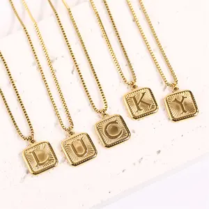 new products simple 26 alphabet letter pendant necklace stainless steel chain necklaces jewelry women accessories