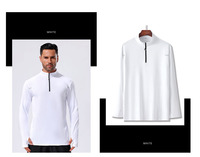 T-shirt de sport décontracté pour homme à manches longues, coupe ample, demi-zip, imprimé, respirant et extensible pour l'entraînement en extérieur