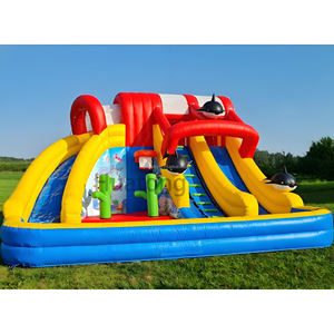 Tobogán Acuático Comercial de PVC con Temática Oceánica, Castillo Inflable Combinado con Piscina Inflable para Niños - Product Image 1