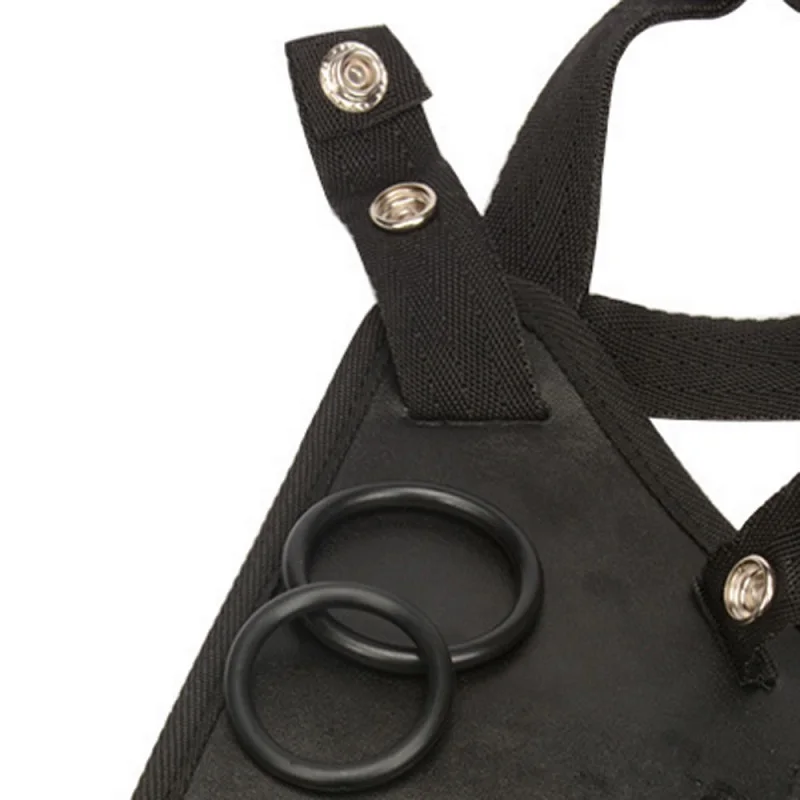 Courroie artificielle en cuir lesbienne de cavité de harnais sur la ceinture de godemiché de pantalon
