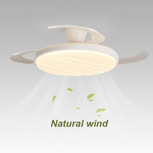 Ventilateur de plafond LED minimaliste avec pales en bois, 3 pales, moteur DC, télécommande, montage encastré pour salon - Product Image 2