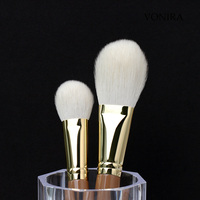 Vonira Kit Kuas Rias Wajah Emas 24K Mewah Kecantikan Set Grosir OEM ODM Kit Kuas Rias Kosmetik Label Pribadi Logo Kustom