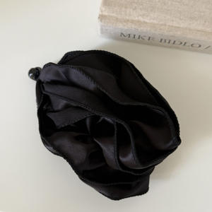 Pince à cheveux coréenne en satin à pois, simple, en tissu plissé, demi-attache, pince banane pour soirée - Product Image 3