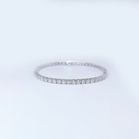 Bracciale Tennis da Donna in Oro Bianco 18K con Diamanti Coltivati in Laboratorio, Taglio Brillante Rotondo, Stile Fashion Channel, Gioielli di Lusso all'Ingrosso