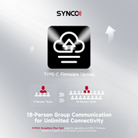 SYNCO Xtalk X5 Système d'Interphone Sans Fil Full Duplex 2.4G avec Micro Casque Sans Fil pour Équipe de 5 Utilisateurs en Studio