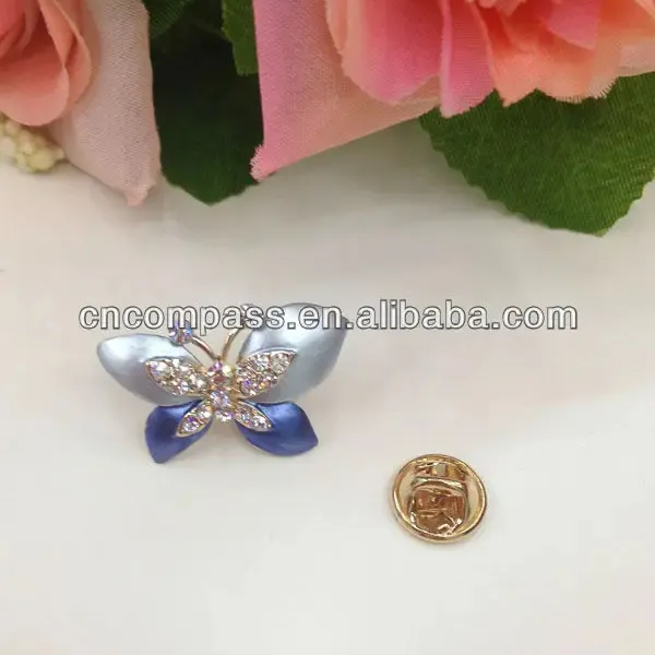 cheap price hot sell fashion rihionestone butterfly button nail on clothing or bags or shoes