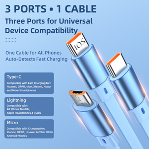 สายดาต้า3อิน1แบบแคปซูลสายชาร์จเร็วยืดหยุ่นอเนกประสงค์ - Product Image 3