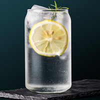 JM Offre Spéciale Verres à Boire en Forme de Canettes de Bière pour Thé Boba ou Eau, Gobelets en Verre de 12oz 16 oz avec Couvercle en Bambou et Paille