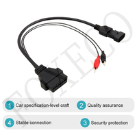 FOXECO Connecteurs de câbles automobiles OBDII 16 broches 3 broches, âme en cuivre, isolation PVC, longueur personnalisée, diagnostic de véhicule 12V