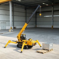 Grue araignée flexible avec benne, rotation hydraulique et transport sécurisé de matériaux pour les chantiers de construction