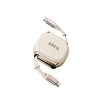 Câble de charge rapide 240W double Type C avec blindage tressé rétractable pour iPhone, utilisation en voiture, cordon de charge portable, prend en charge la connexion CarPlay