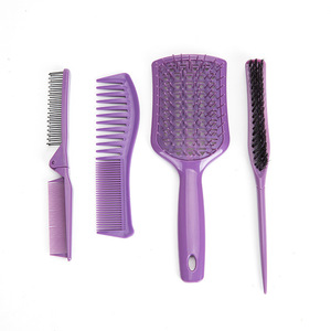 Ensemble de peignes à cheveux violets, 4 pièces, pliables, portables, à coupe diamantée, pour voyage, en plastique, grande taille - Product Image 1