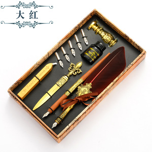 <span class=keywords><strong>Plume</strong></span> à encre rouge antique, <span class=keywords><strong>plume</strong></span> à <span class=keywords><strong>calligraphie</strong></span>, <span class=keywords><strong>plume</strong></span> à tremper avec outil pour ouvrir les enveloppes, papier à lettres pour <span class=keywords><strong>calligraphie</strong></span> - Product Image 3